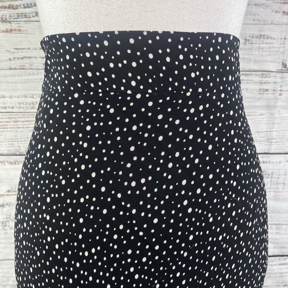 Style & Co Skirt Plus size 18 Black White Polka Dot Bias Knee Asymmetrical Boho - Picture 4 of 9
